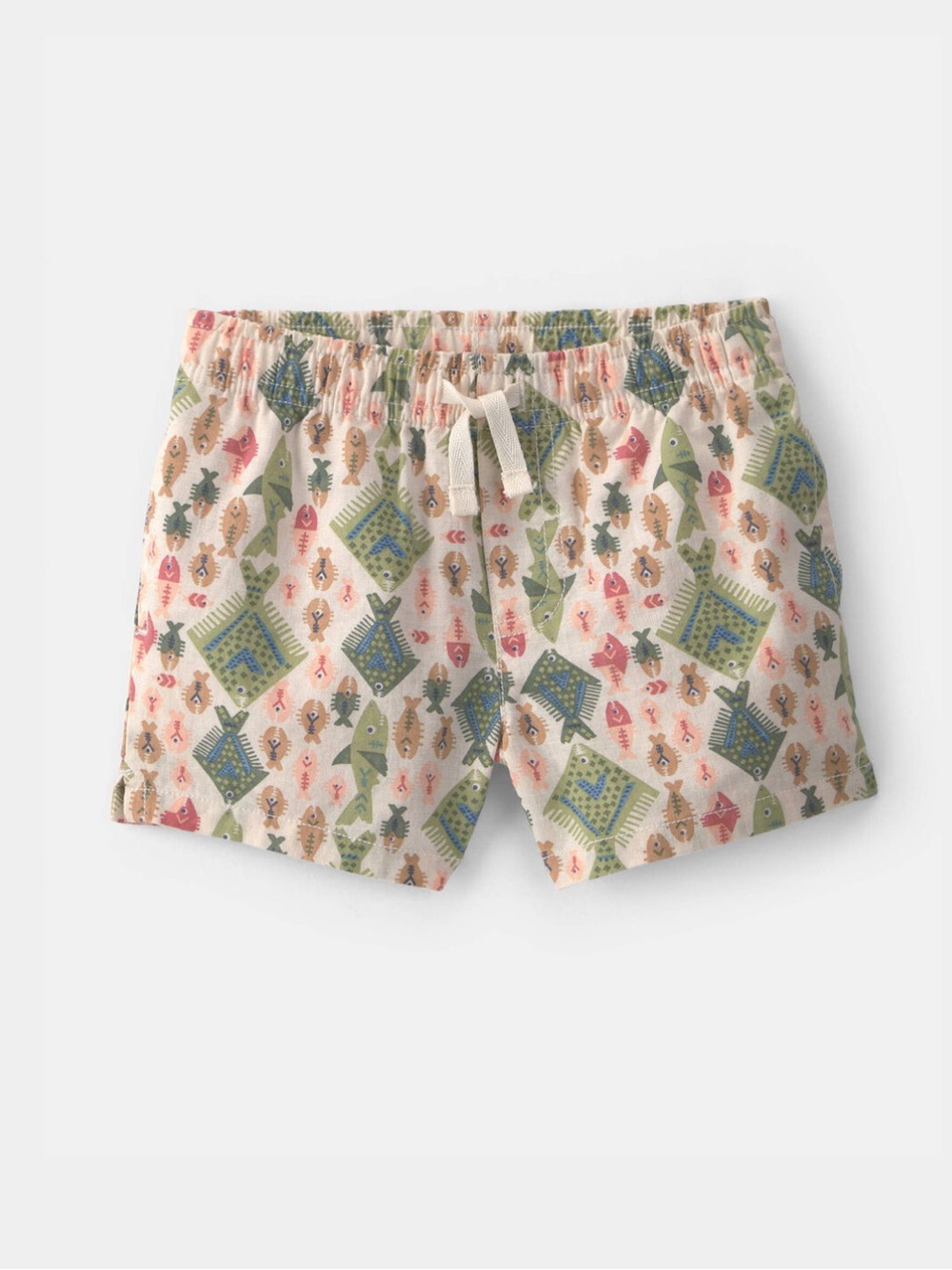 NWT OshKosh B'gosh Baby Boy Fish Linen Shorts 18m